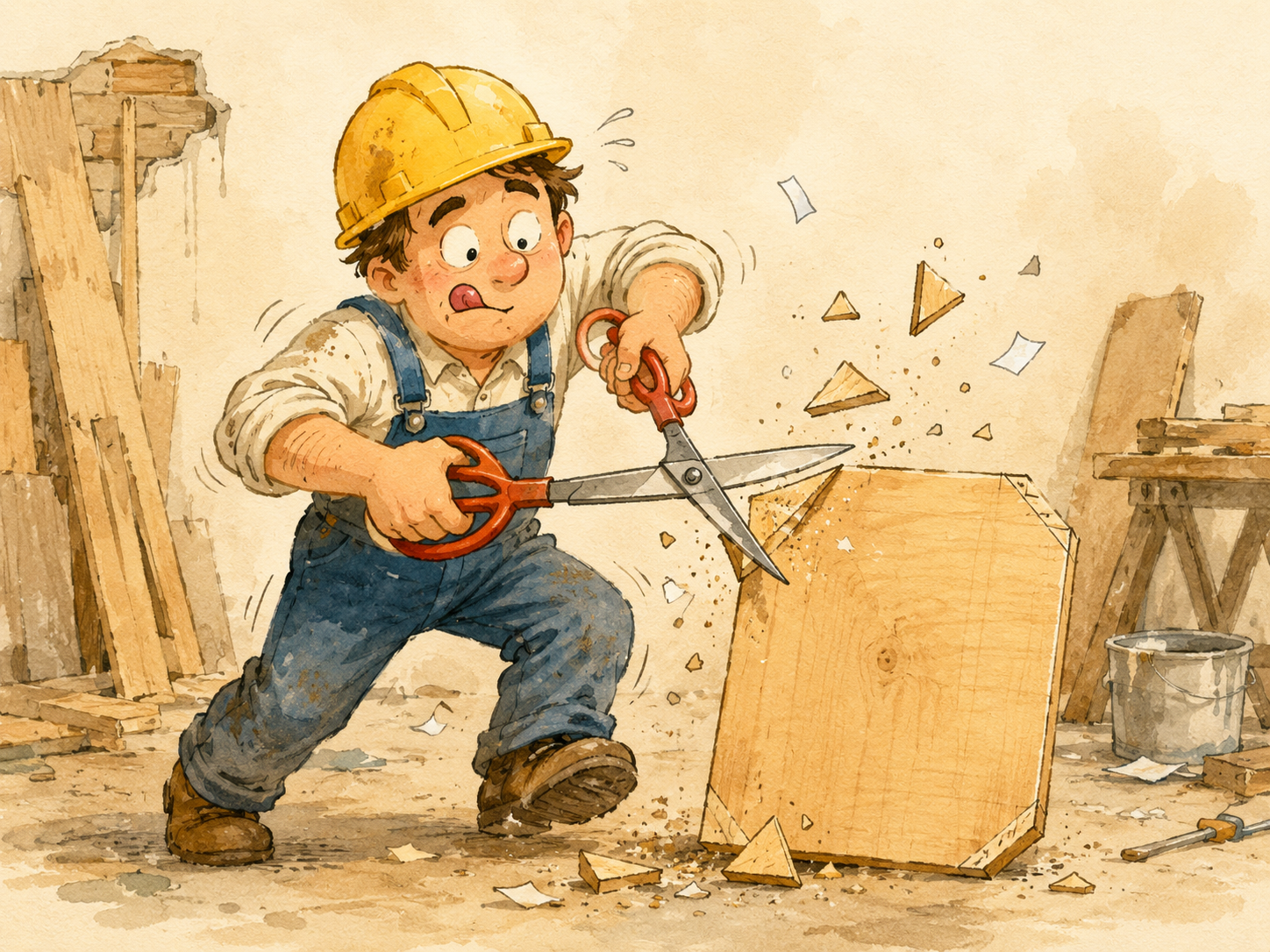 Ilustración cómica de una hoja con las esquinas cortadas