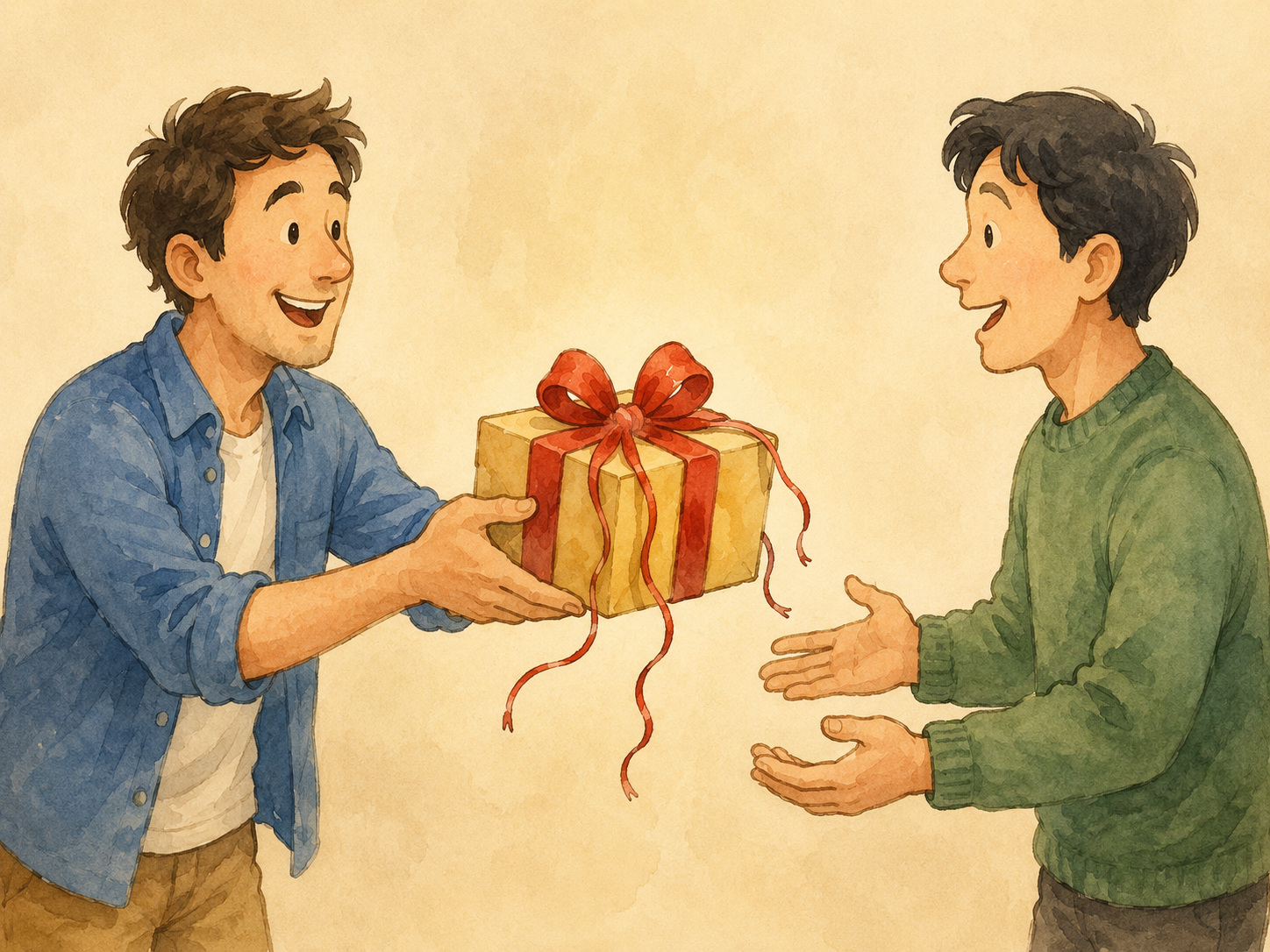 Ilustración visual y cómica para el idiom No strings attached